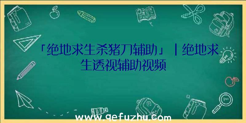 「绝地求生杀猪刀辅助」|绝地求生透视辅助视频